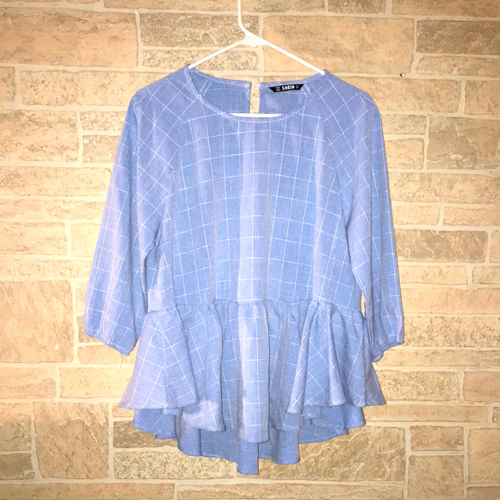 Shein Babydoll Top With Ruffled Hem Shein Babydoll Top With Ruffled Hem